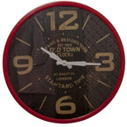 Orologio in metallo rosso, Ø34 cm