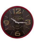 Orologio in metallo rosso, Ø34 cm