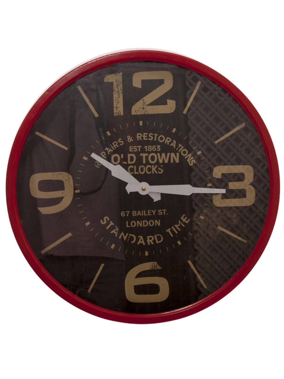 Orologio in metallo rosso, Ø34 cm