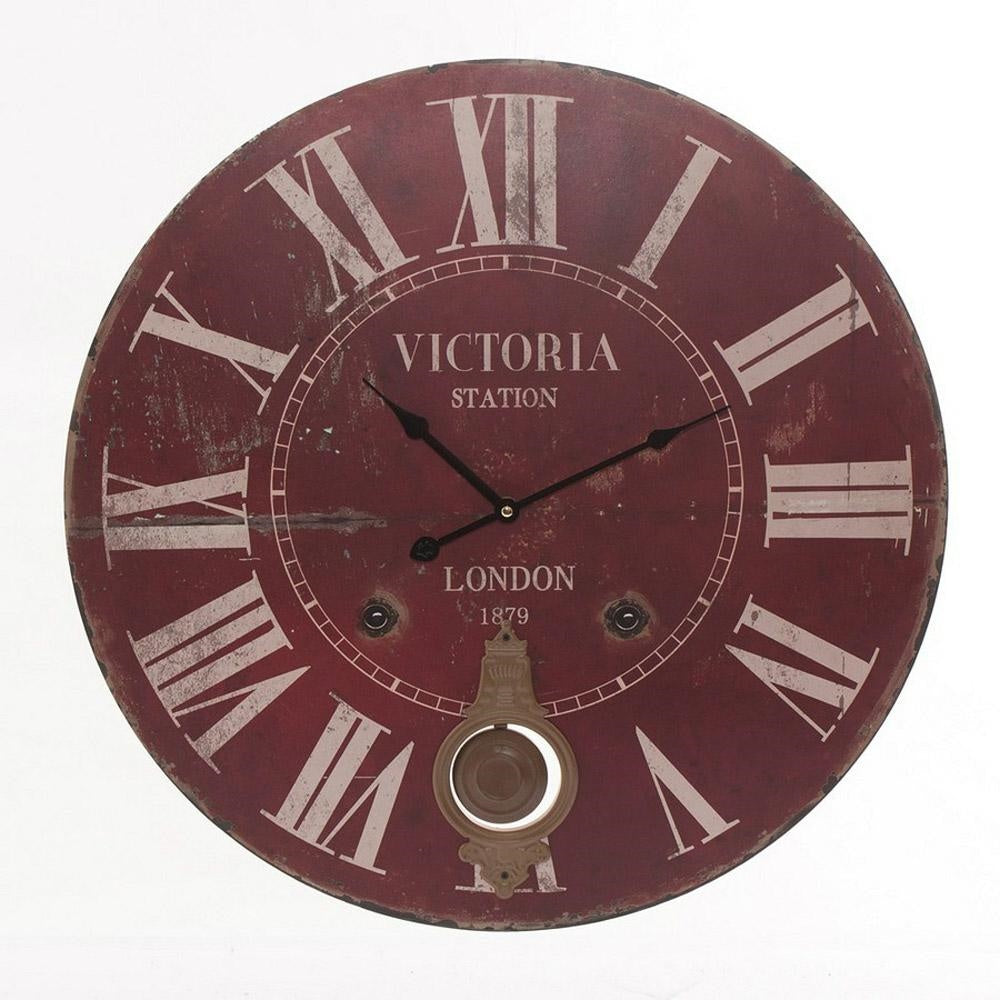 Orologio in mdf Victoria rosso, Ø58 cm