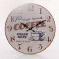 Orologio in MDF a tema coffee, Ø34 cm (kit da 5)