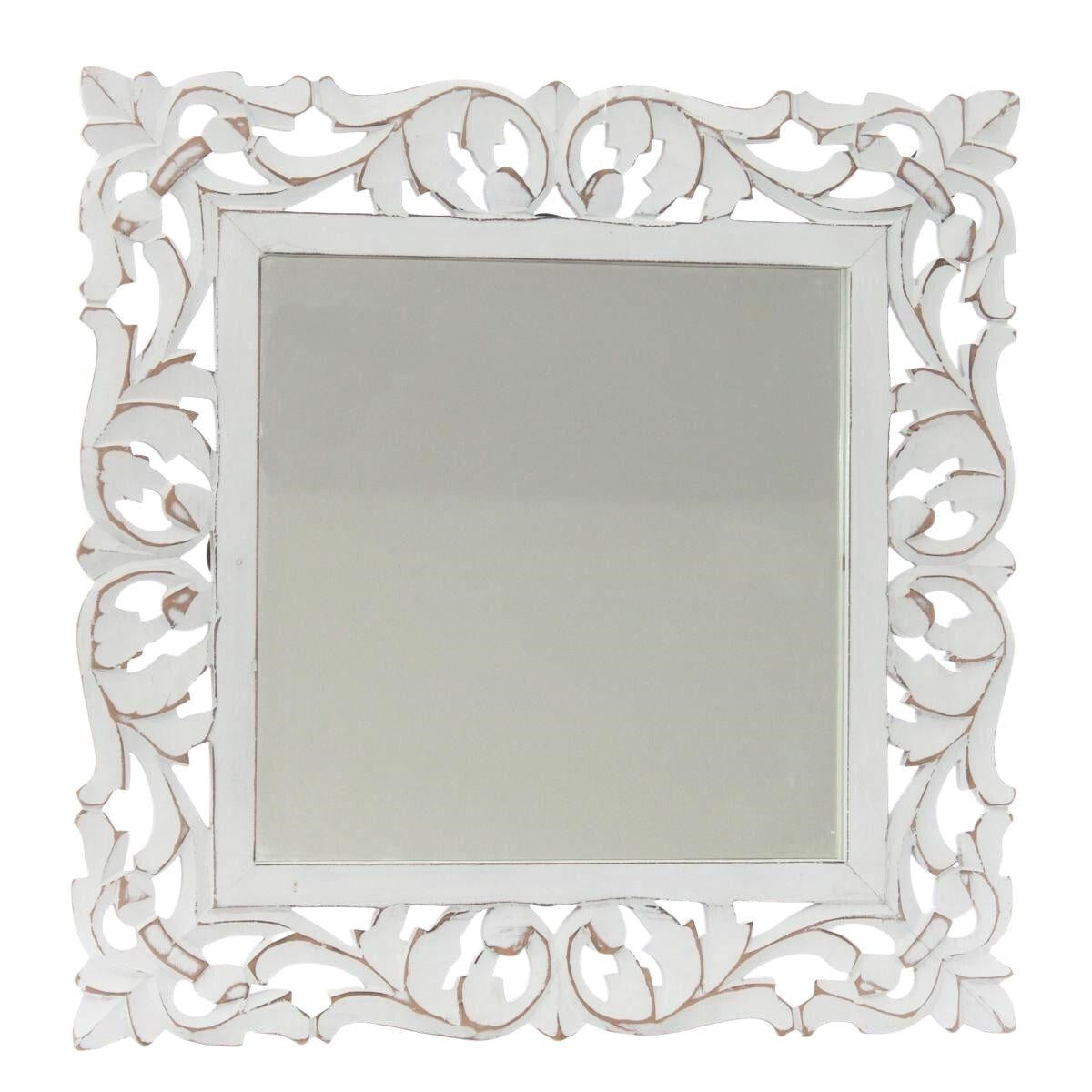 Specchio da parete in mdf intagliato, 60x3H60 cm