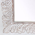 Specchio in legno di mango intagliato sbiancato, 90x3H180 cm
