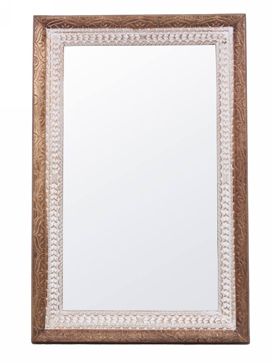 Specchio da parete in legno di mango bicolore, 80x3H120 cm