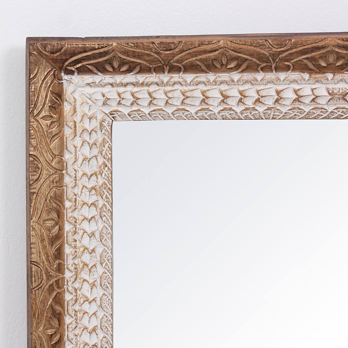 Specchio da parete in legno di mango bicolore, 80x3H120 cm