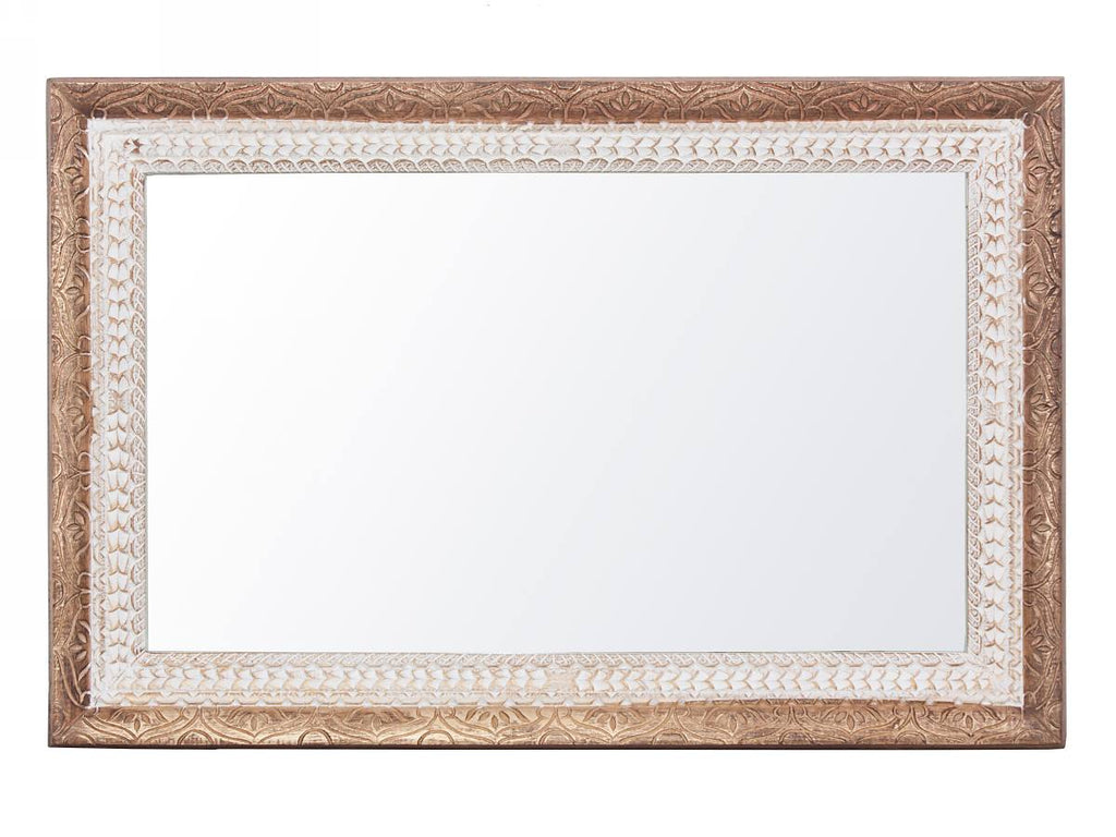 Specchio da parete in legno di mango bicolore, 80x3H120 cm
