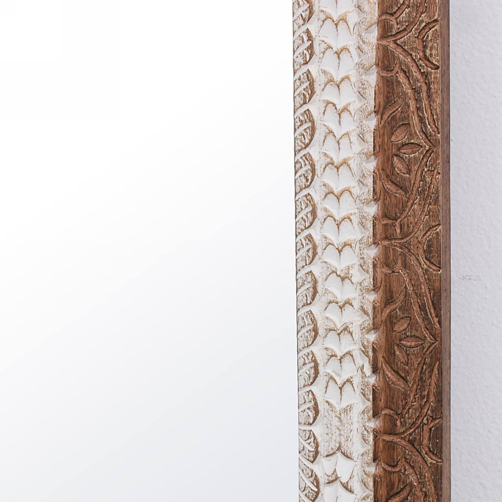 Specchio da parete in legno di mango bicolore, 80x3H120 cm