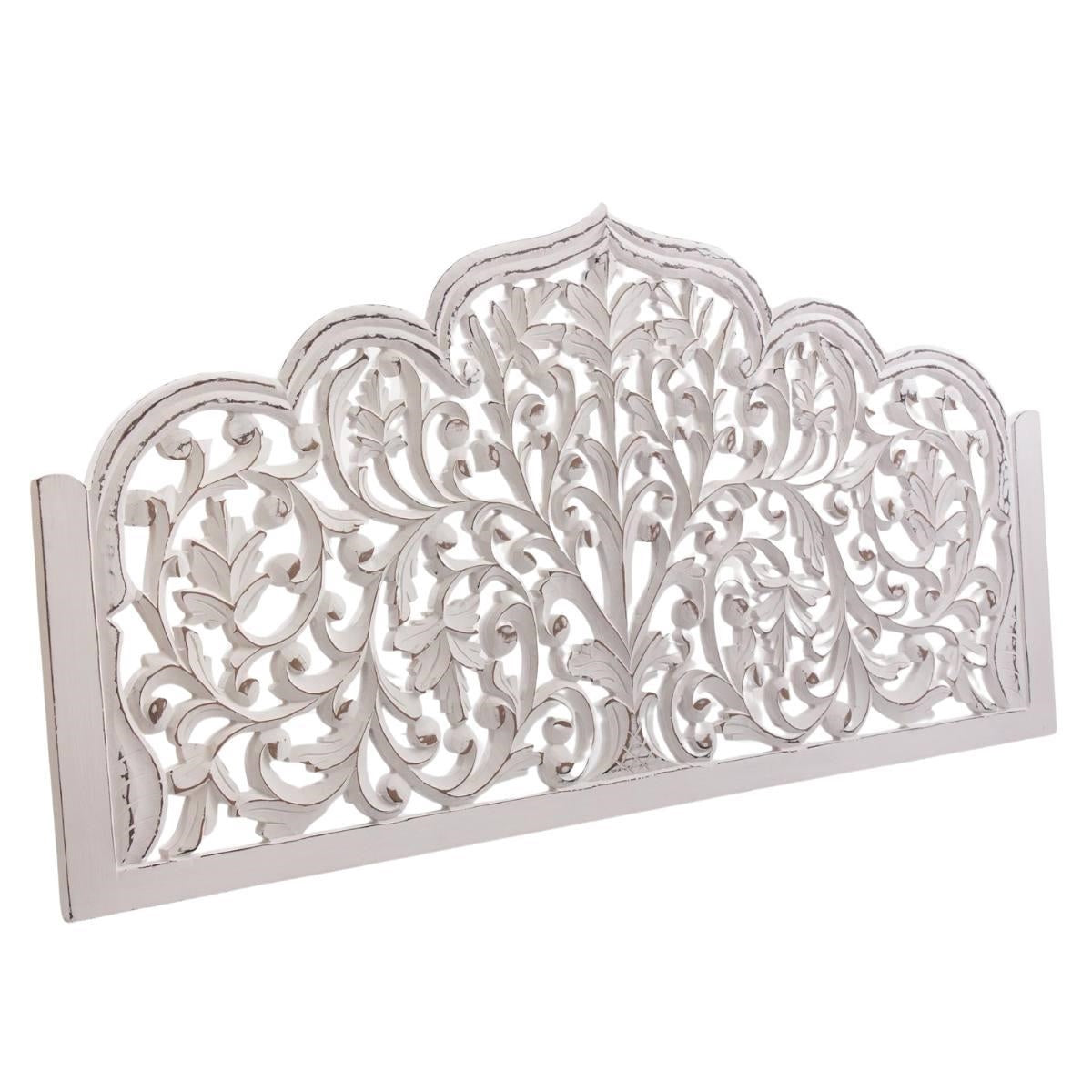 Pannello decorativo sagomato bianco anticato, 180H90 cm