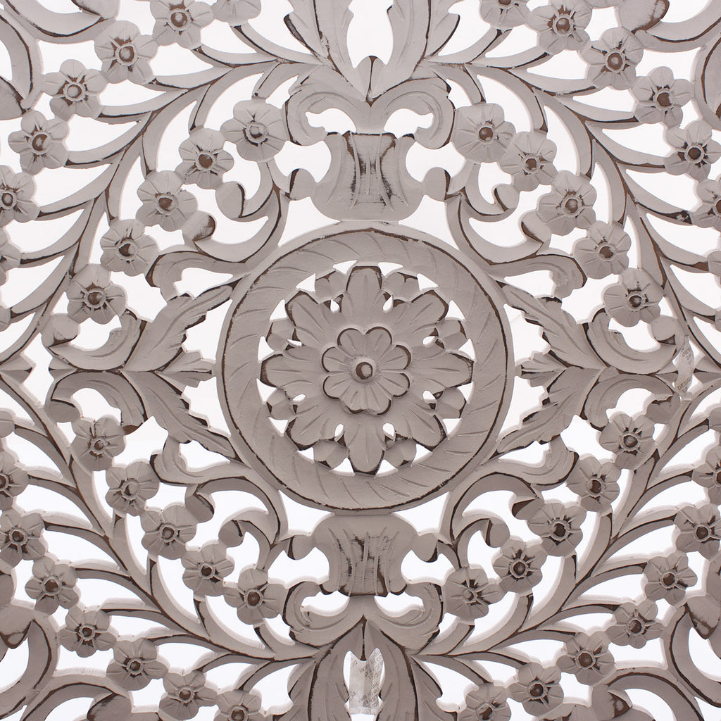 Pannello rotondo in mdf intagliato, 90x90 cm