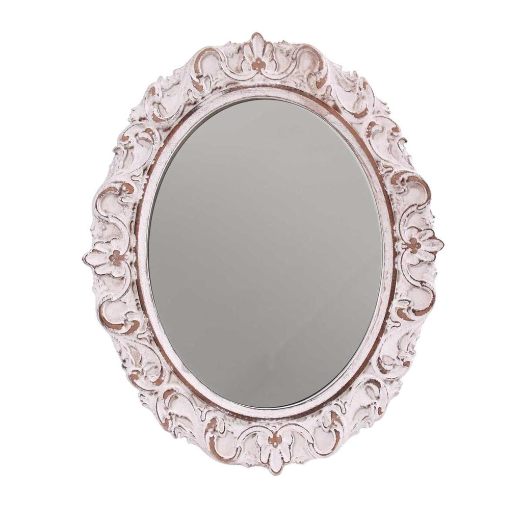 Specchio ovale da parete in abete, 32H42 cm