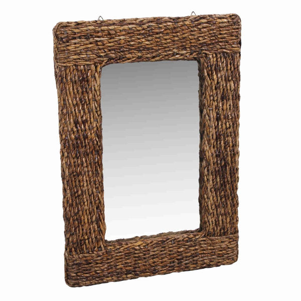 Specchio con cornice in foglie di banano, 83x56 cm