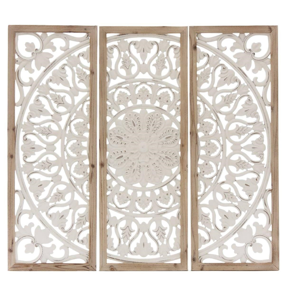 Pannello decorativo in abete in set di 3, 103X4H95 cm