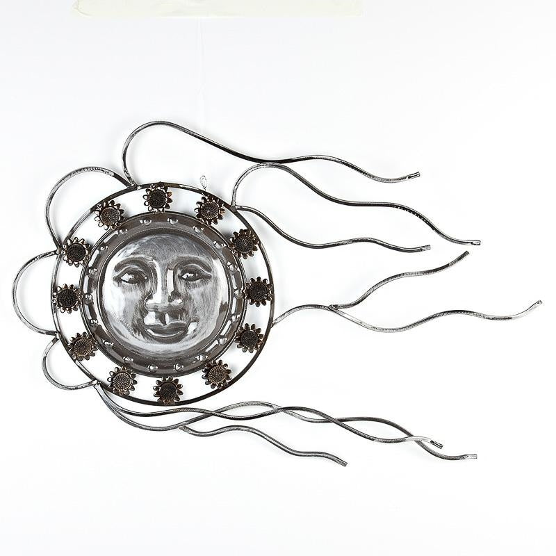 Decorazione sole a vento argento, 88x50 cm, confezione da 6