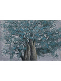 Quadro dipinto albero blu/grigio, 120X80 cm