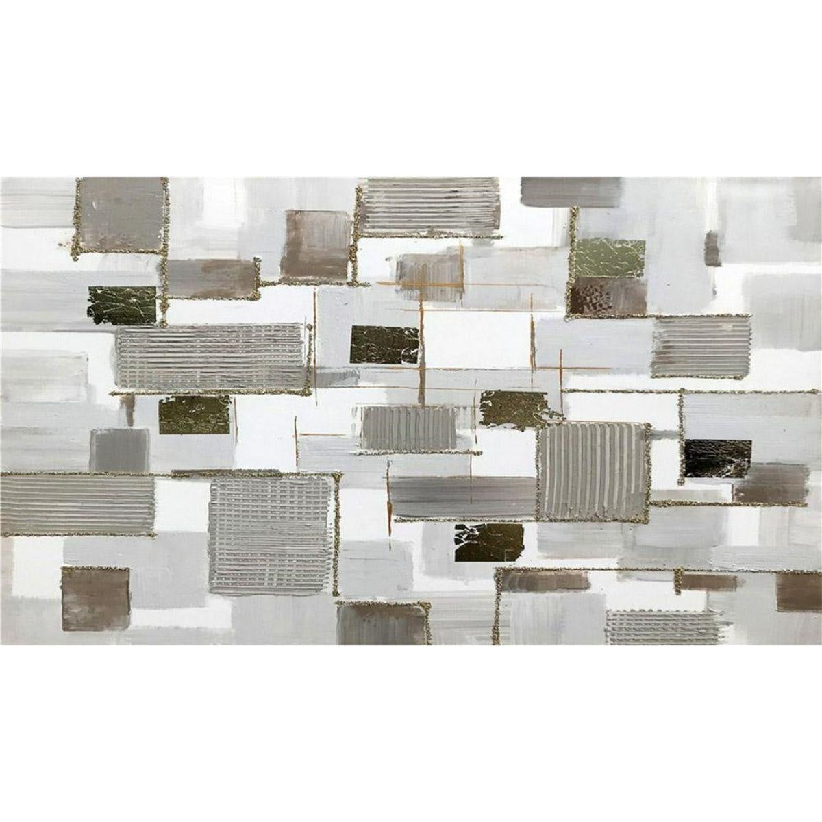 Quadro dipinto astratto beige, 140x80 cm