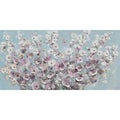 Quadro dipinto con fiori rosa, 120x60 cm