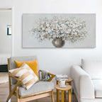 Quadro dipinto a mano a tema floreale, 150x70 cm