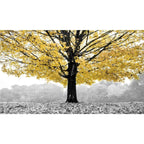 Quadro con albero giallo, 70x120 cm