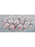 Quadro dipinto fiori rosa, 120x60 cm