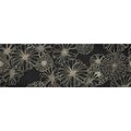 Quadro dipinto con fiori su fondo nero, 40x120 cm