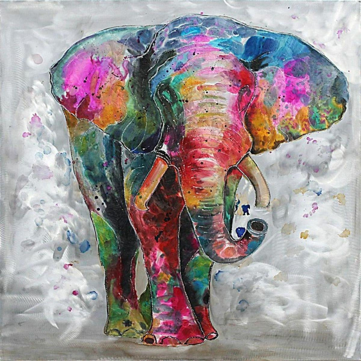 Quadro con stampa di elefante, 80x80 cm
