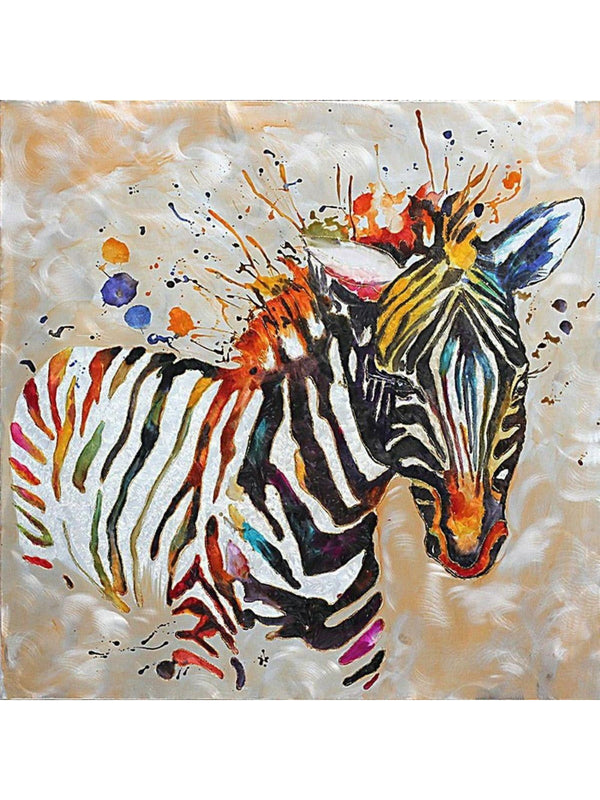 Quadro dipinto zebra, 80x80 cm