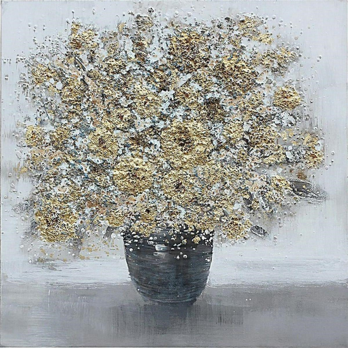 Quadro dipinto a fiori, 80x80 cm