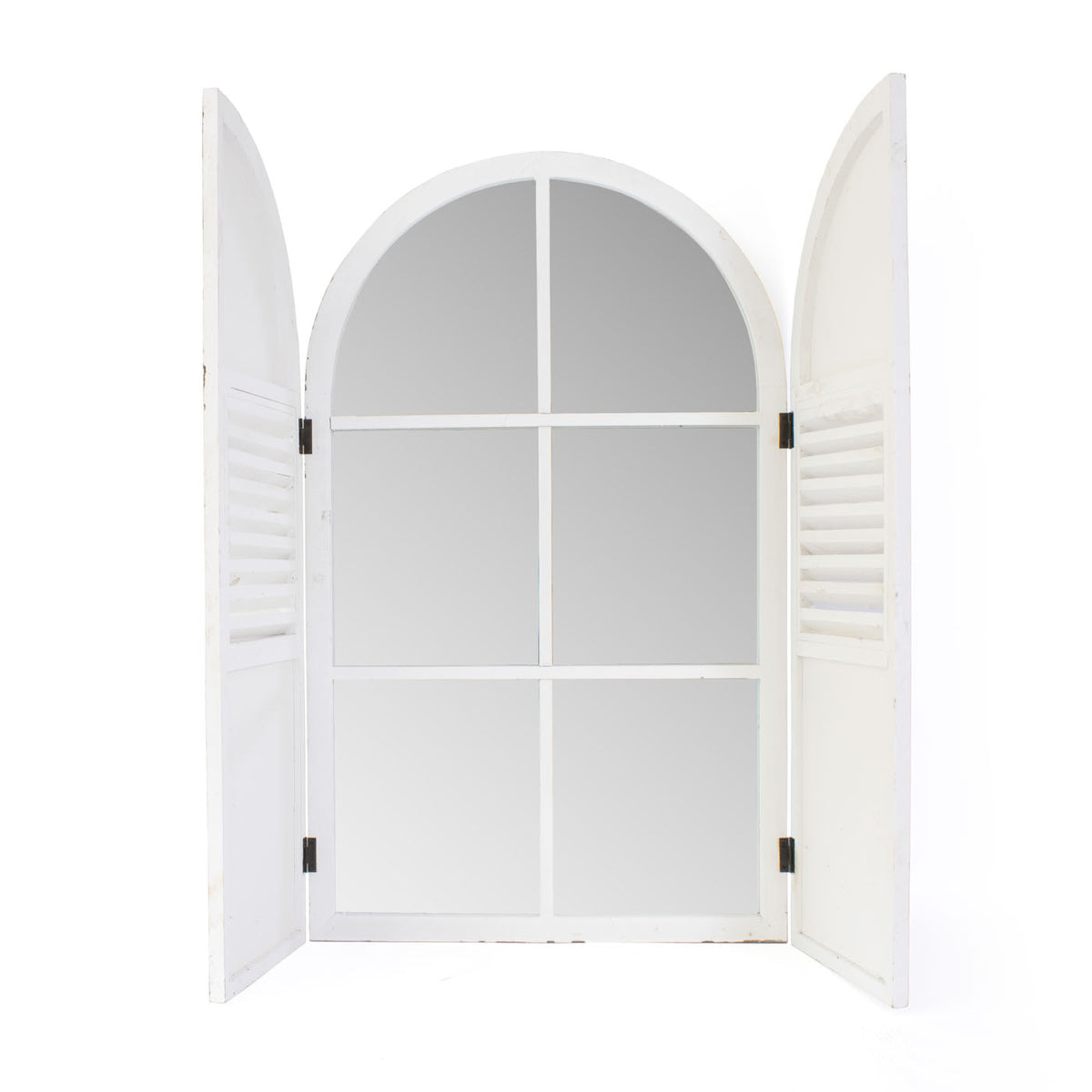 Specchio con finestra ad arco in abete, 60H99 cm