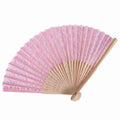 Ventaglio in pizzo rosa con fodero, 21 cm (kit da 10)