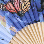 Ventaglio con fiori blu, 21 cm (kit da 10)