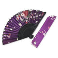 Ventaglio viola con fiori (kit da 10)