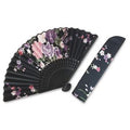 Ventaglio nero a fiori (kit da 10)