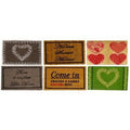 Zerbini in cocco con base in pvc, 6 modelli assortiti (kit da 10)