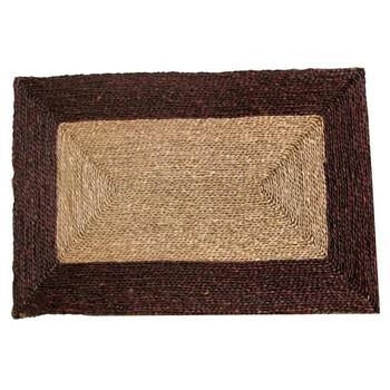 Zerbino corda bordo marrone, 60x90 cm