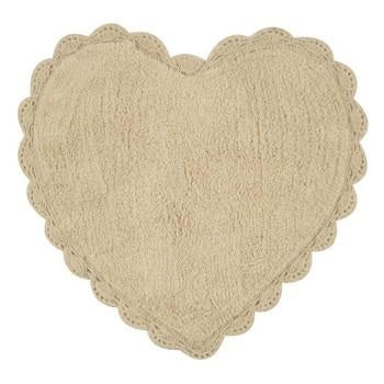 Tappetino in tessuto grigio e bianco con cuore (kit da 5)