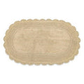 Tappetino ovale in tessuto beige (kit da 3)