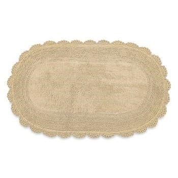 Tappetino ovale in tessuto beige (kit da 3)