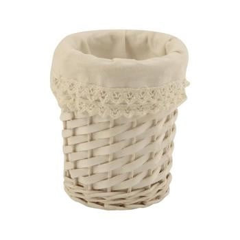 Portagrissini in vimini bianco con fodera bianca (kit da 5)