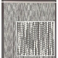 Tenda in cotone bianco e grigio con palline, 120x240 cm