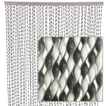 Tenda a fili in pvc bianco e grigio, 100x220 cm