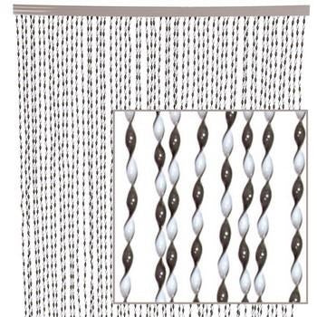 Tenda a fili in pvc bianca e grigia, 120x240 cm