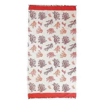 Telo mare con coralli rossi, 170x90 cm (kit da 3)