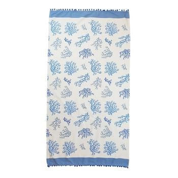 Telo mare con coralli azzurri, 170x90 cm (kit da 3)