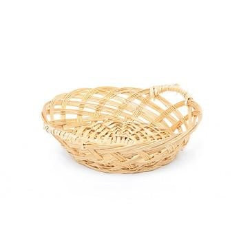 Cesta portapane in vimini traforato naturale con manici (kit da 10)