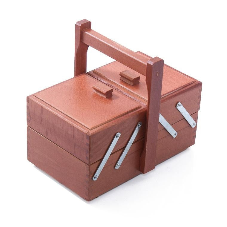 Portacucito in faggio scuro, 25x15x13/22 cm