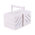 Portalavoro in faggio bianco, 34x20x18/28 cm