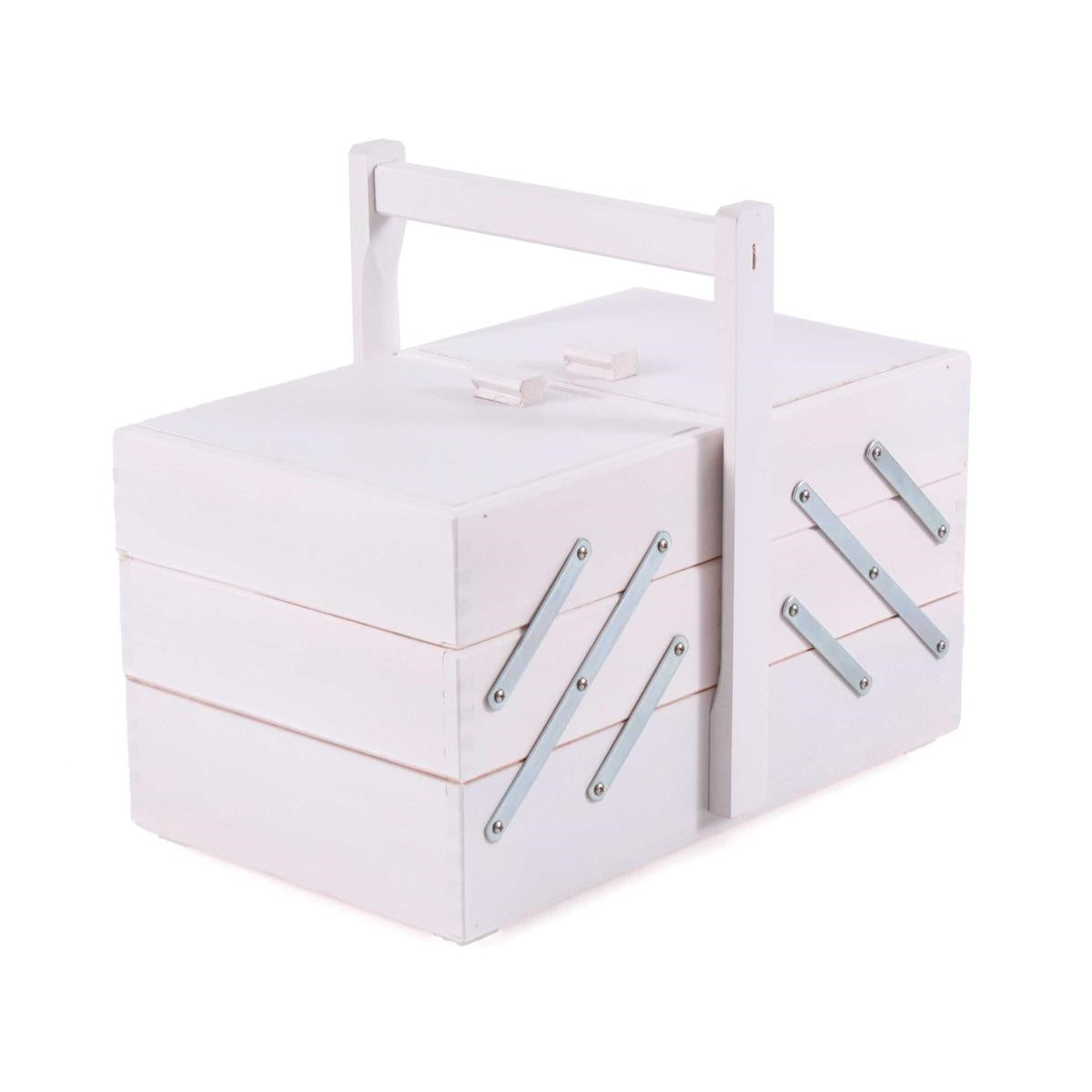Portalavoro in faggio bianco, 34x20x18/28 cm