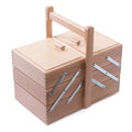 Portacucito in faggio naturale, 29x17x18/28 cm