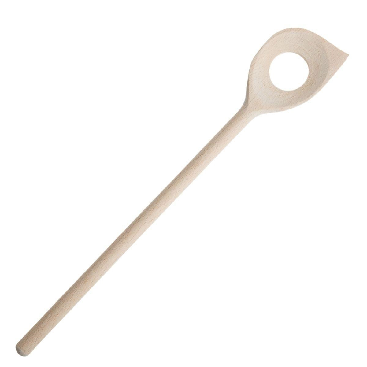 Cucchiaio in legno di faggio con foro rotondo, H30 cm (kit da 10)