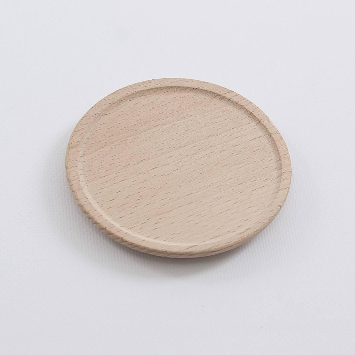 Piatto piccolo in legno di faggio, Ø10 cm (kit da 10)